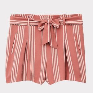 🆕 SELF TIE MID SHORT STRIPE DUSTY ROSE